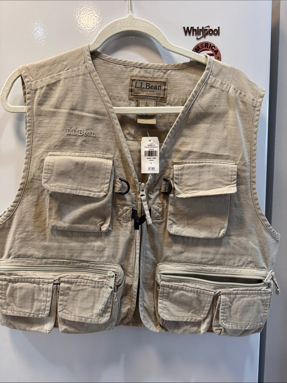 L.L. Bean Tan Multi-Pocket Fishing/Utility Vest